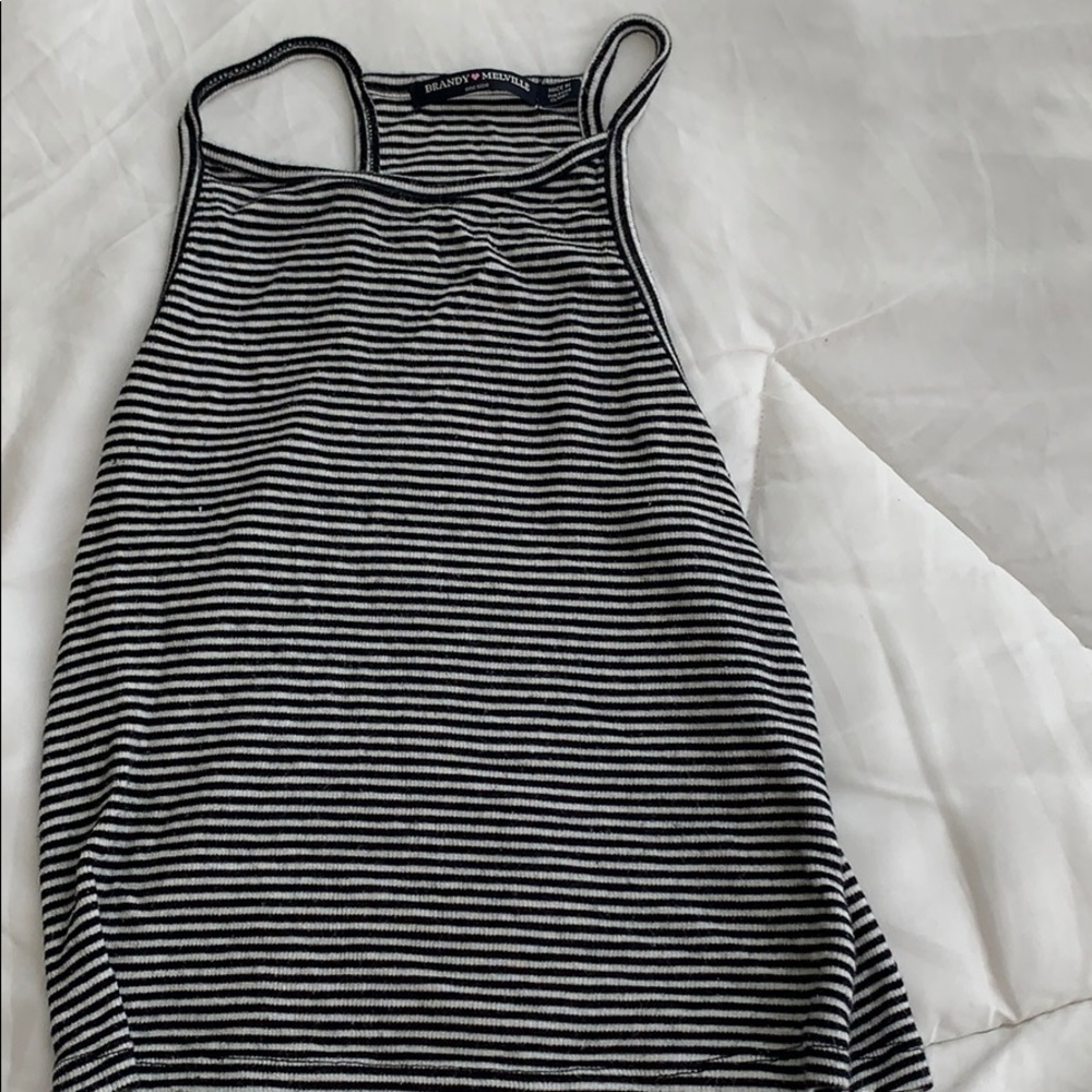 Brandy Melville black and white stripped tank